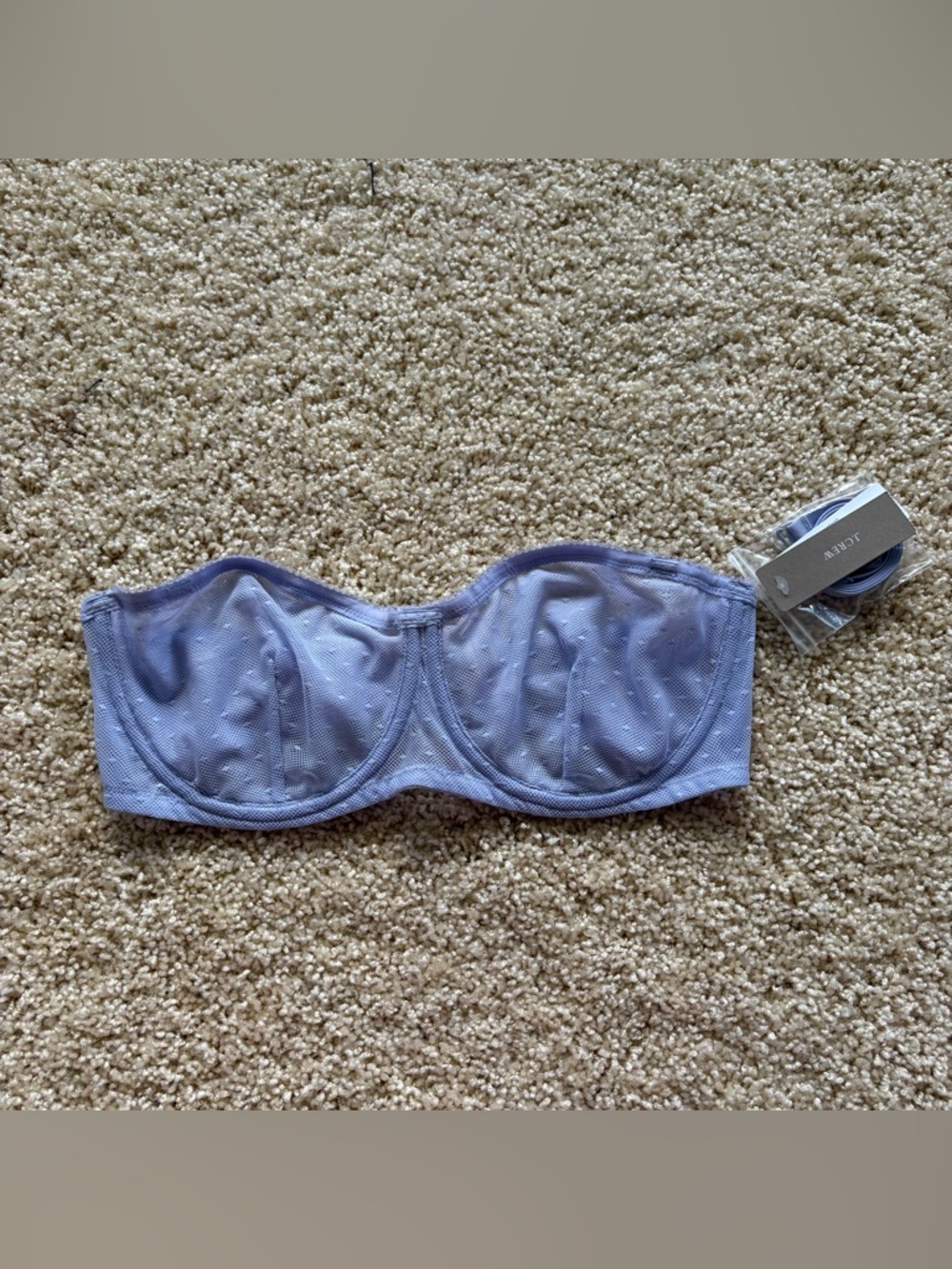 J.Crew Sheer Mesh Strapless Underwire Bra 36C Blue Style H6207 NWT Convertible